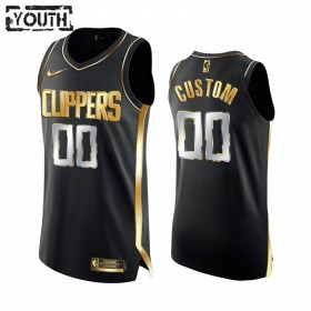 Los Angeles Clippers Custom 2020-21 Musta Golden Edition Pelipaidat Swingman - Lasten